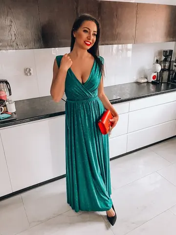 Langes grünes Kleid DANA Collection
